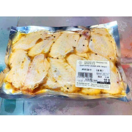 黑椒雞翼（每包10隻 - 約1.1LB=500G @$32/LB）